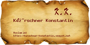 Kürschner Konstantin névjegykártya